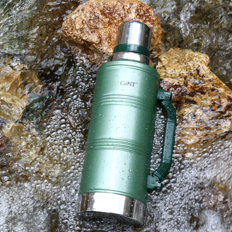 

gint insulated custom logo cup outdoor lifestyle camping tumbler vacuum cooling hot water flask water bottle, Solid color