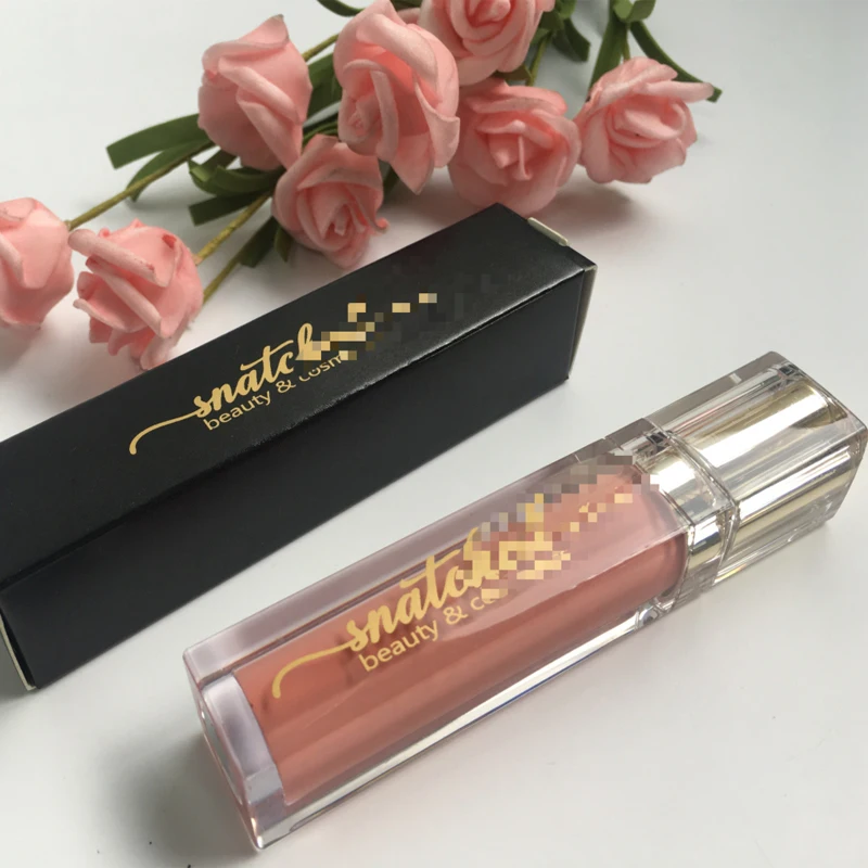 

2021 wholesale custom OEM luxury liquid clear gloss lipgloss with private logo tube square