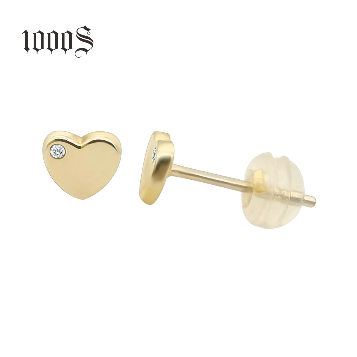 

Best Quality Top Selling Heart With Diamond 14k Earings Fashion Christmas Gifts Heart Shaped Earrings, Yellow gold