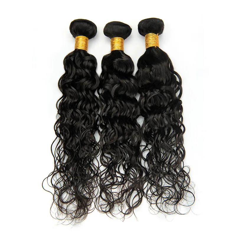 

Brazilian Water Wave Hair Bundles Wholesale Natural Water Wave 100% Virgin Cuticle Aligned Raw Human Hair, Natural,other colors available