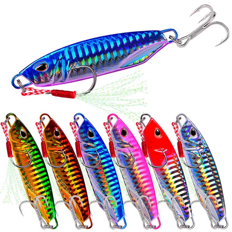 

YABOO SEWEN Wholesale 10g 15g 20g 30g 40g 50g Metal Jigging Lead Fishing Lure, 6 colors