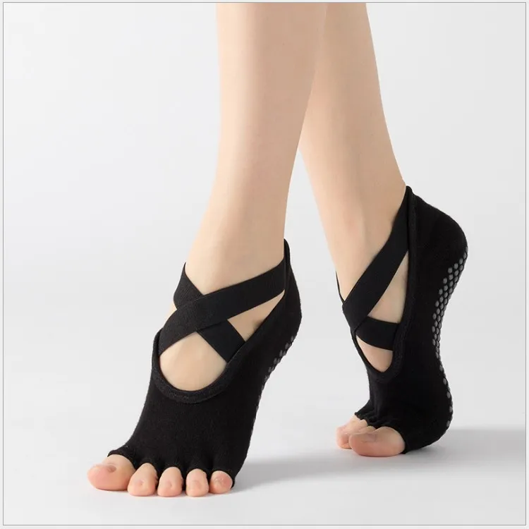 

Wholesale Cotton Non-slip cotton yoga socks for women aerial grips socks for pilates dance barre ballet