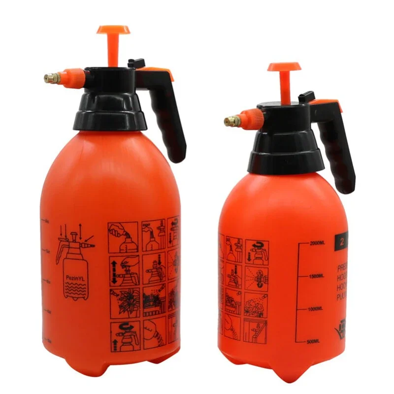 

2L Pressurized Plant Water Mister Bottle to Spray Weeds triger sprayer Handheld Garden Pump Sprayer, Orange