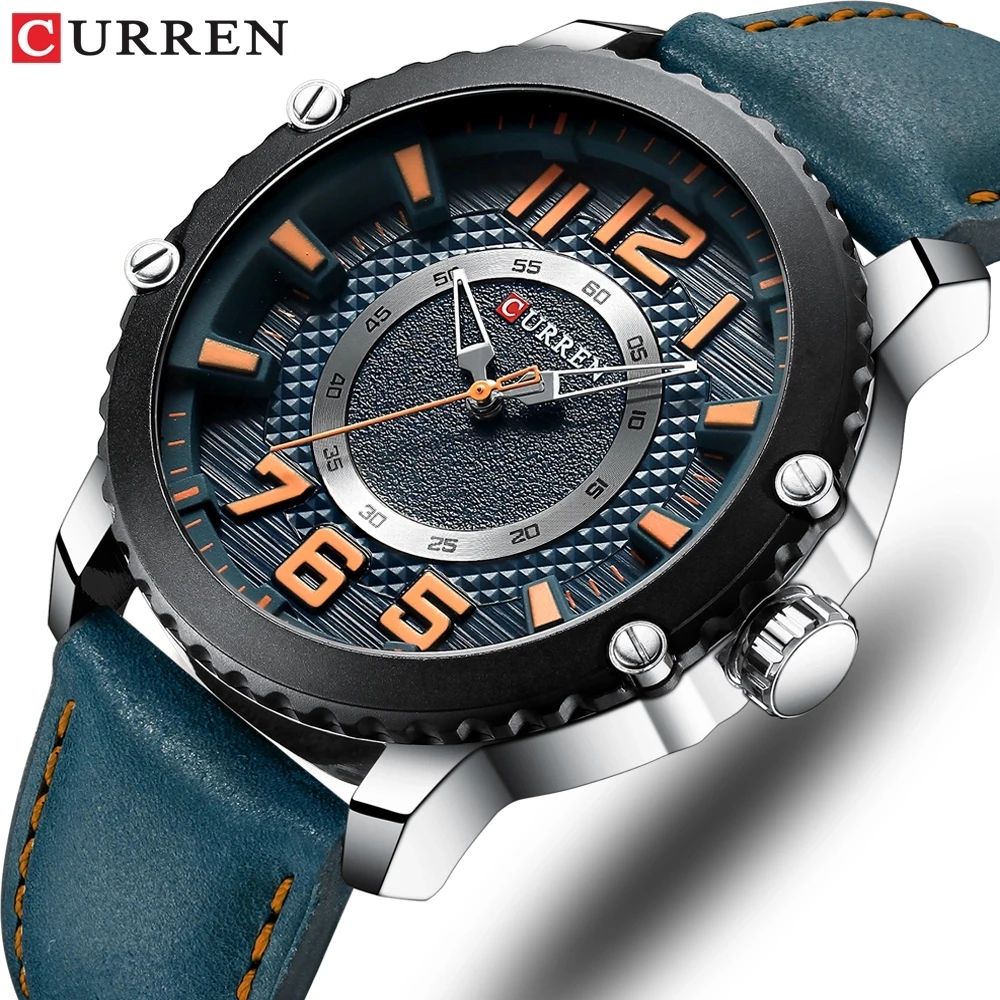 

CURREN 8341 Watches Fashion Casual Leather Strap Quartz Wristwatch Top Luxury Brand Waterproof Military Clock Relogio Masculino