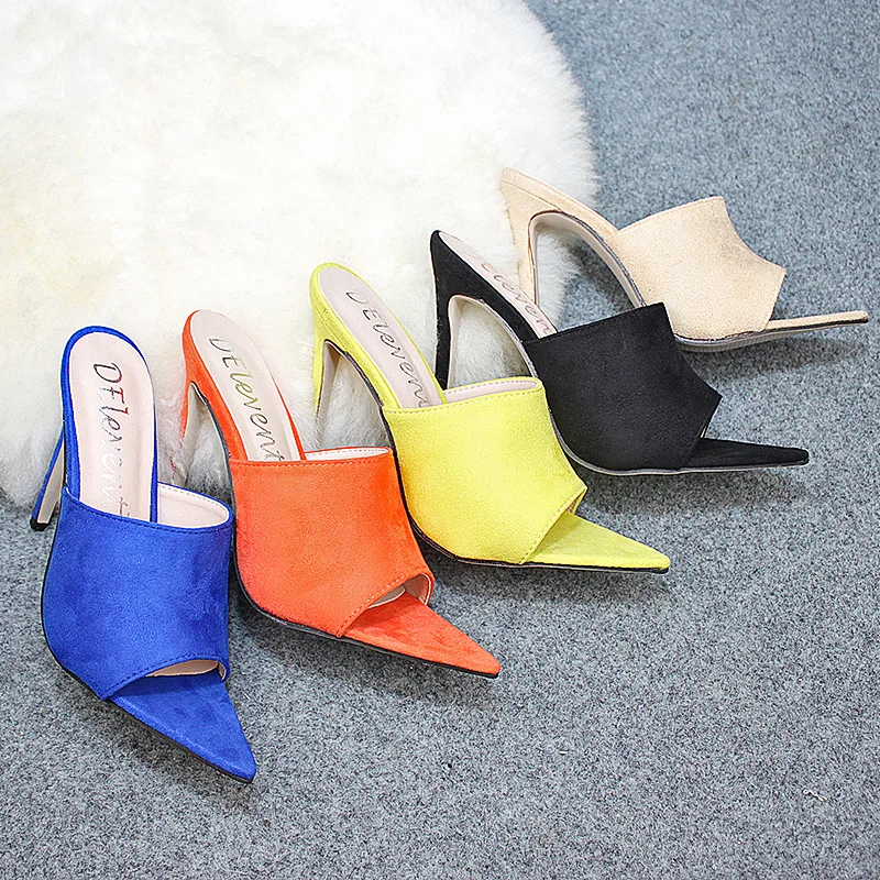 

SZL266-7 2020 plus size women shoes sandals fish mouth pointed high heels