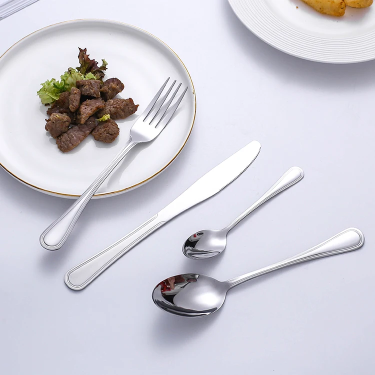 

Brilliant Custom Metal Stainless Steel Hotel Used Cutlery Sets 24 Piece Silver Cutlery