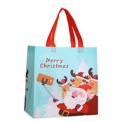 

2021 Kids Candy Packing Party Heat-Seal Laminated Non Woven Fabric Christmas Gift Tote Bag, Any color