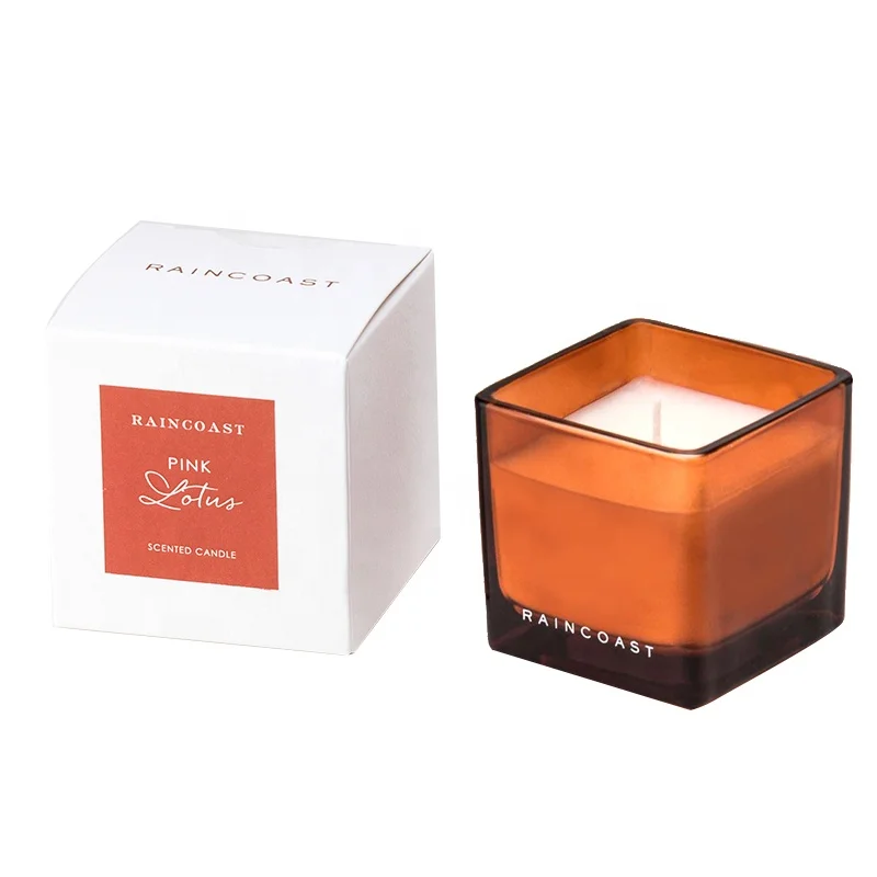 Popular colored glass jar candle 80g mini scented candle delicate gift box