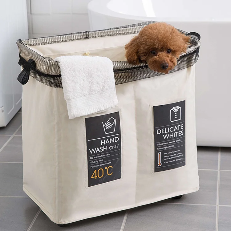 600D Oxford Clothes  Hamper Collapsible  portable foldable wheeled laundry basket