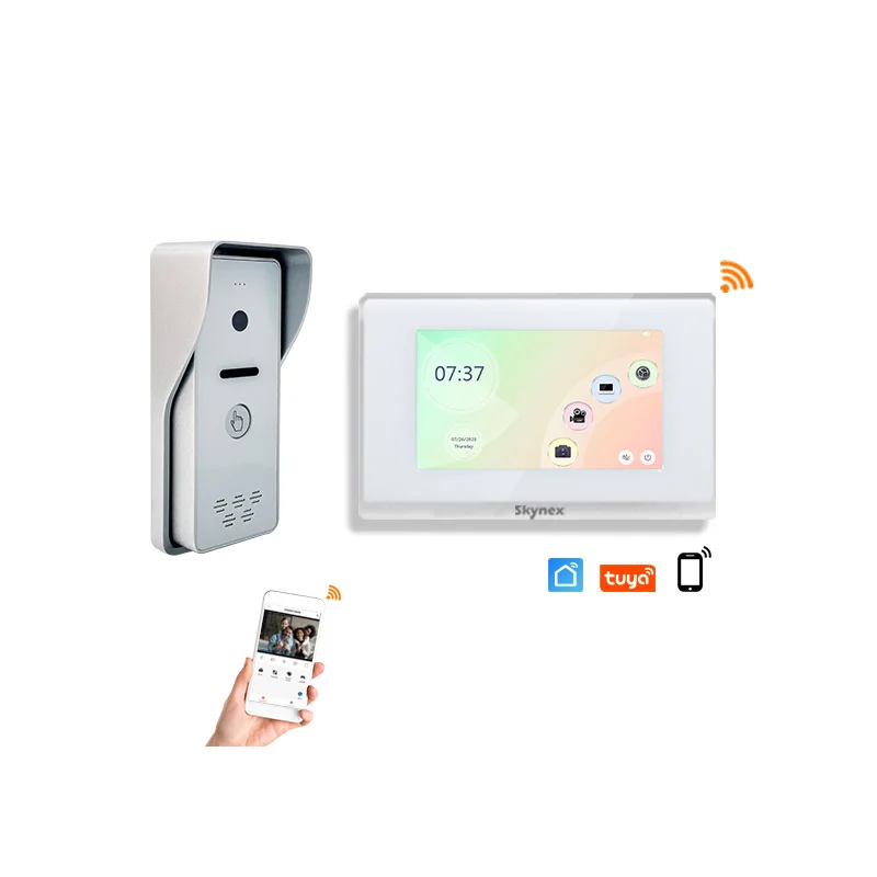 HD 1080P Smart Doorbell Tuya WiFi 2 Wire Video Door Phone Dual-Way Intercom Remote Unlocking Door Intercom System