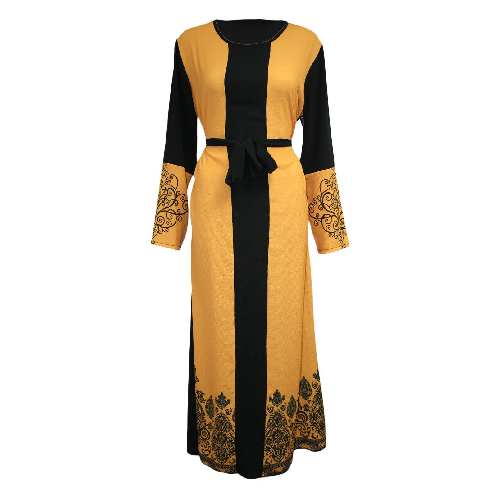 

Elegant Muslim Dress Ruffle Kaftan Moroccan Dress Designs Jalabiya For Women Middle Eastern Embroidered Robes