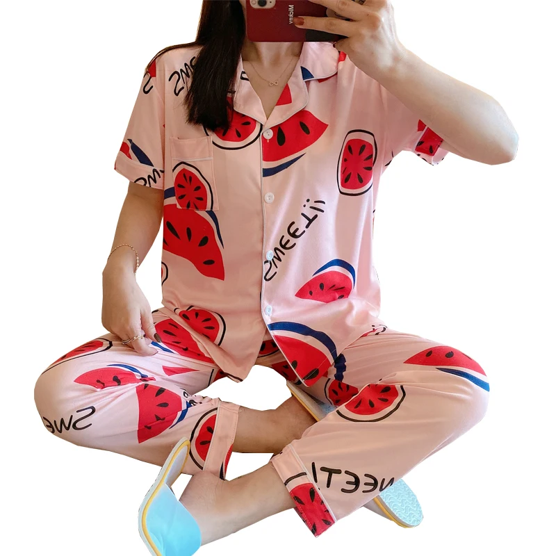 

2021 Hot Selling Comfortable Polyester Sleepwear Pajamas Set For Women