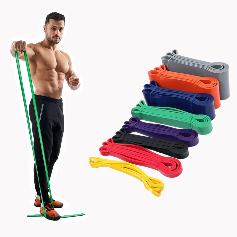 Workout Tension Band Stretching Stretch Print Rubber TPE Tubing Exercise Yoga Resistance Bands