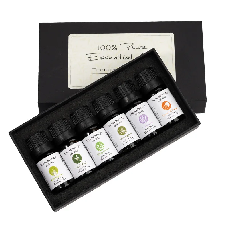 

6 Set Aromatherapy Essential Oils Private Label Gift Set 10ml Lavender Oil for Aroma Diffuser Relaxation and Calming