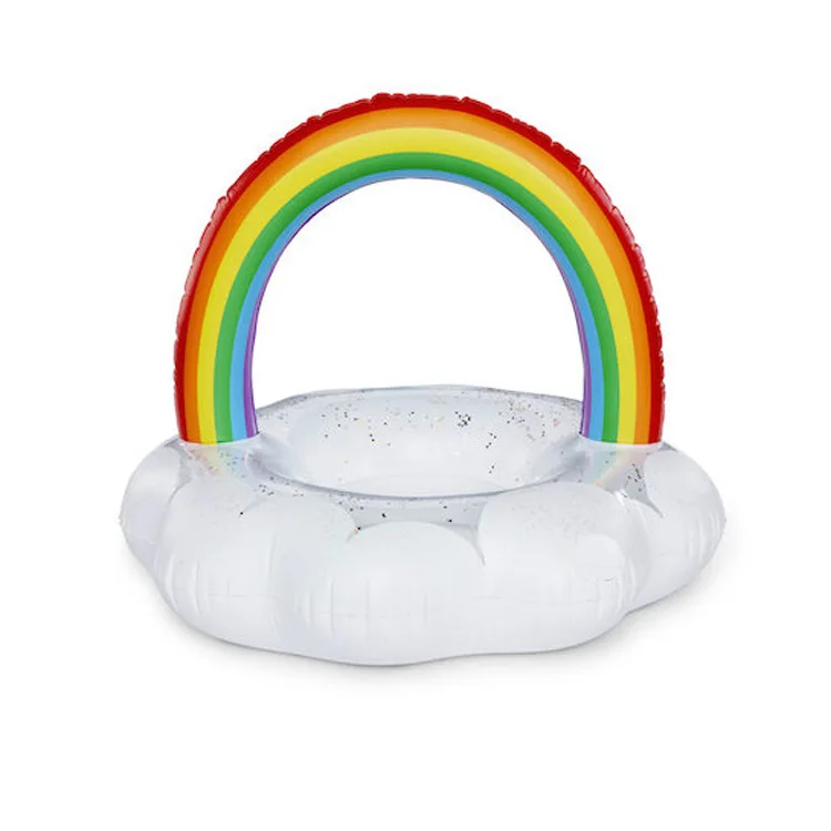 

Dropshipping Rainbow Cloud Beach Entertainment Pool Float Safe Water Hammock Inflatable Adult Swimming Ring