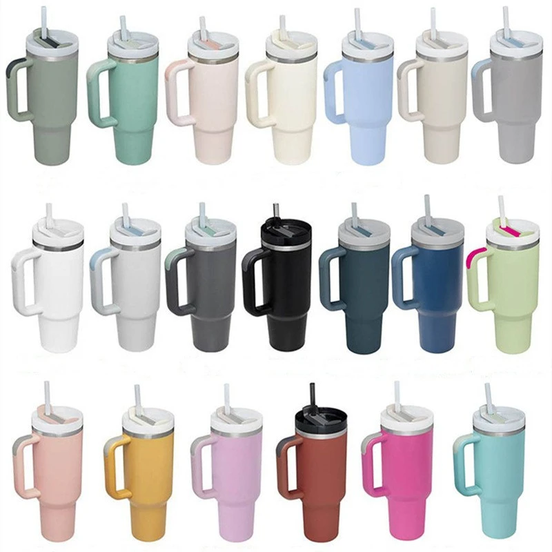 

M03 Factory customized logo cup 40oz stainless steel insulated travel cup tumbler with handle and straw