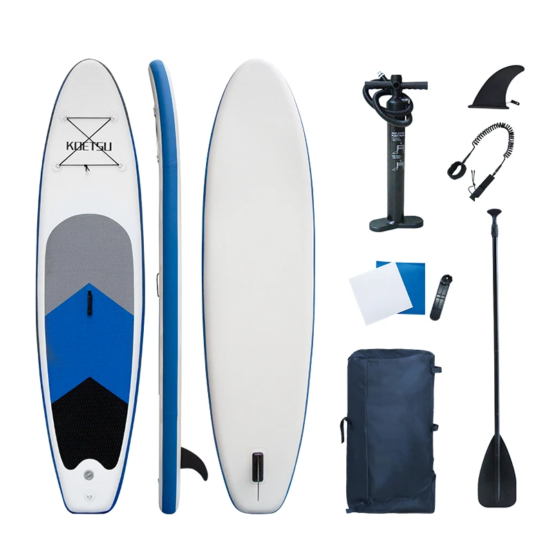 

10'6" 3.2m 2021 Popular Inflatable SUP board blue grey the OARS Sup Stand Up Paddle Board with Adjustable Paddle