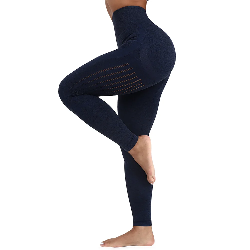 

yoga pants leggings women Custom logo Pure color hip-lifting sweat-absorbent hollow tight yoga pants