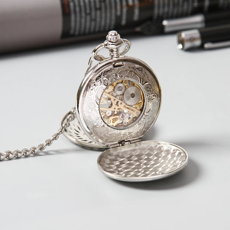 
GOHUOS Luxury hand winding mechanical pocket watches for men private label mechanical watch 