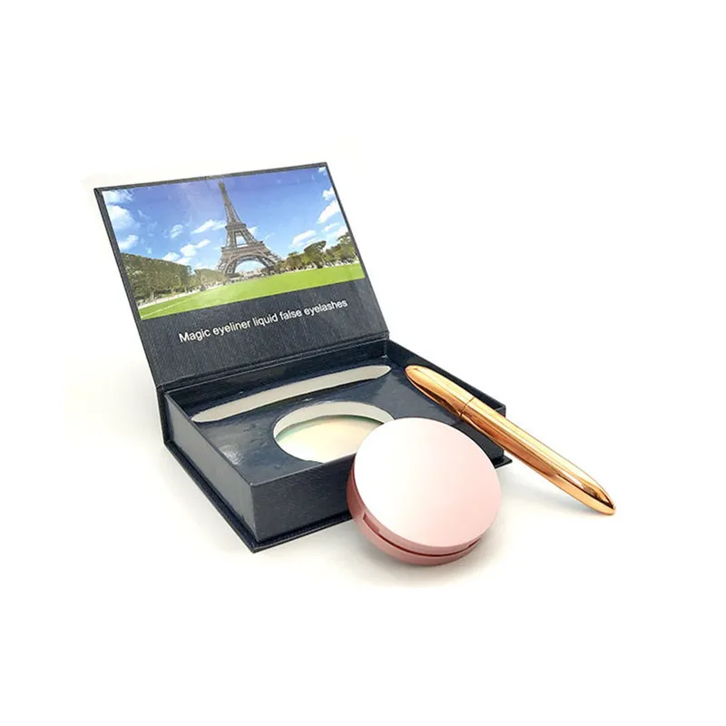 

2pairs magic eyeliner eyelash set gift-box package self - adhesive eyeliner false eyelashes in two pairs magic eyelashes set