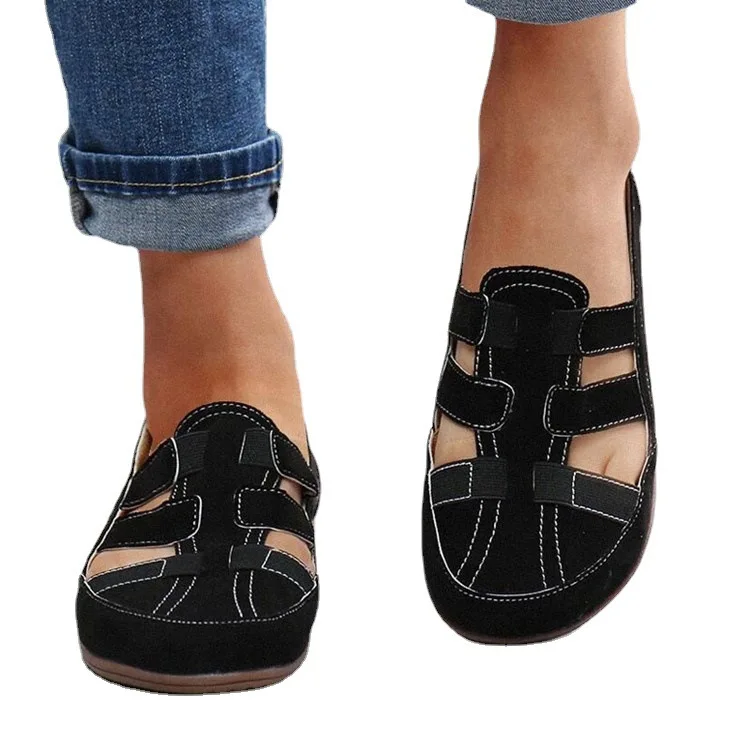 

2021 New Fashion Hollow Out Sandals Solid Color Flat Casual Shoes for women sandals, Picture