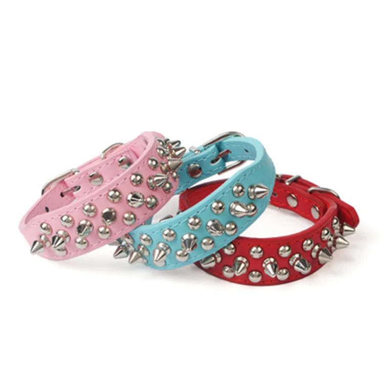 

Hot Amazon PU Pet Dog Spiked Collar Leather Dog Collar Spiked Dog Collar, Picture