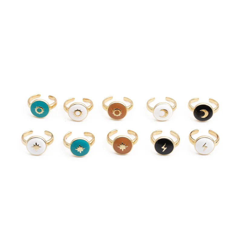 

Wholesale new design good teen rings stars moon sun rings jewelry