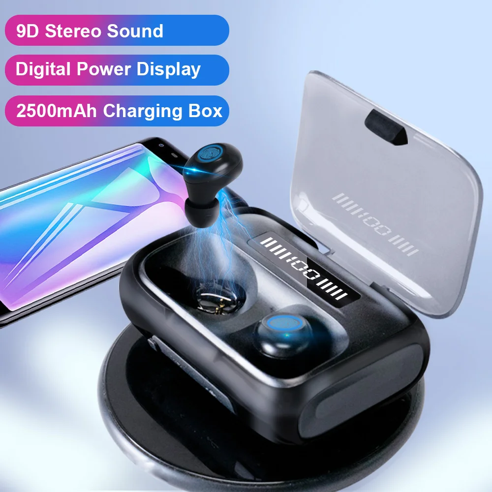 

Best Price Earphone Waterproof Gaming Stereo 5.0 with Mic Wireless Earphones