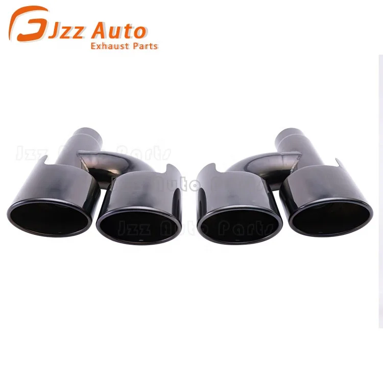 

JZZ auto parts silver black car dual Exhaust pipe Stainless Steel 57mm Muffler tips