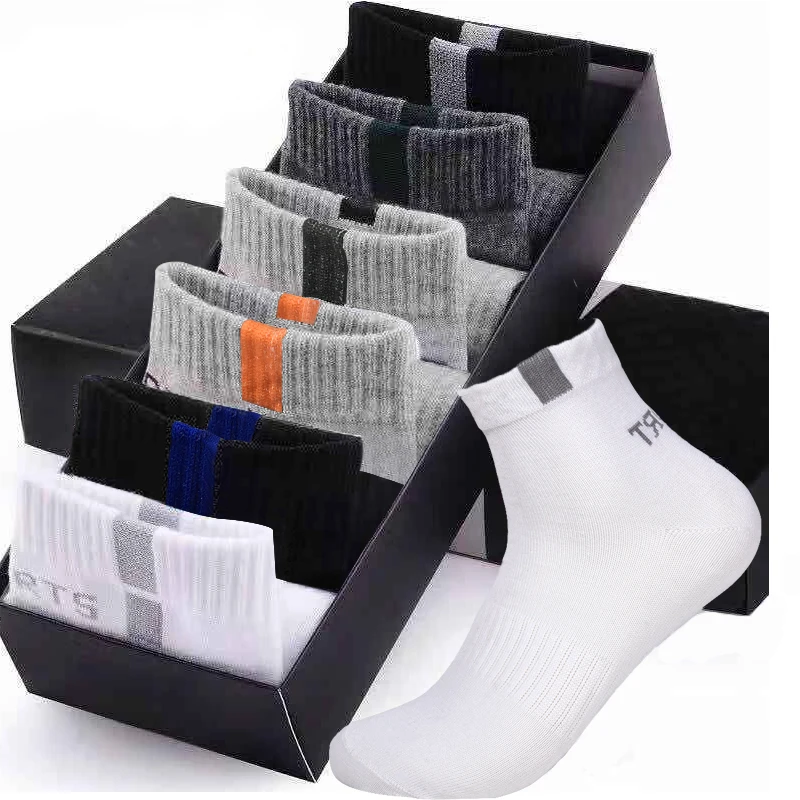 

Fashion Cotton Men Solid Color Breathable Low Cut Short Ankle Sports Socks, As picture shows