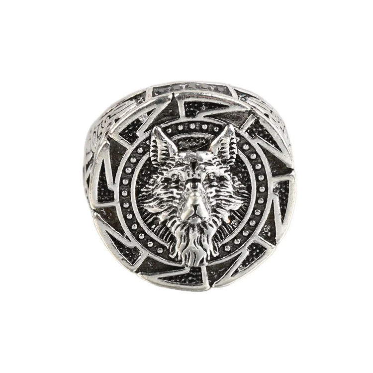 

New Punk Style Viking Warrior Wolf Head Men's Ring Retro Celtic Wolf Totem Ring