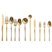 

2020 new trend Creativity luxury Modern Wedding Gold Plated Stainless Steel Flatware Cutlery Set