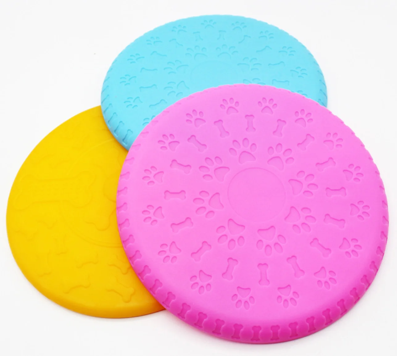 

Dog Flying Disc Silicone Flying Saucer Feeding Training Dual-use Dog Toy- Dog Launchers Toy