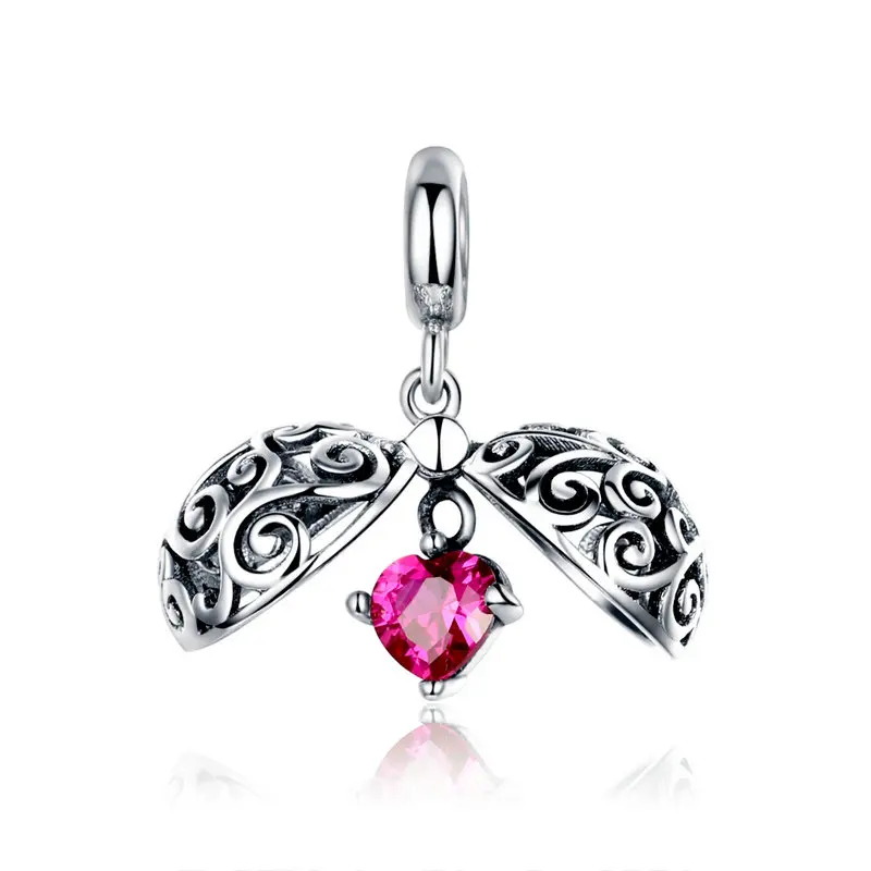 

New 925 Sterling Silver Secret Fruit Box Cage Pendant Charms fit Charm Bracelets DIY Jewelry Making Gift