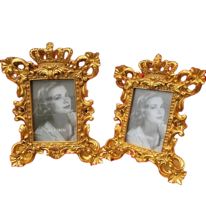 

Hot Selling Frame Decors Gold Color 6 Inch European Resin Photo Frame