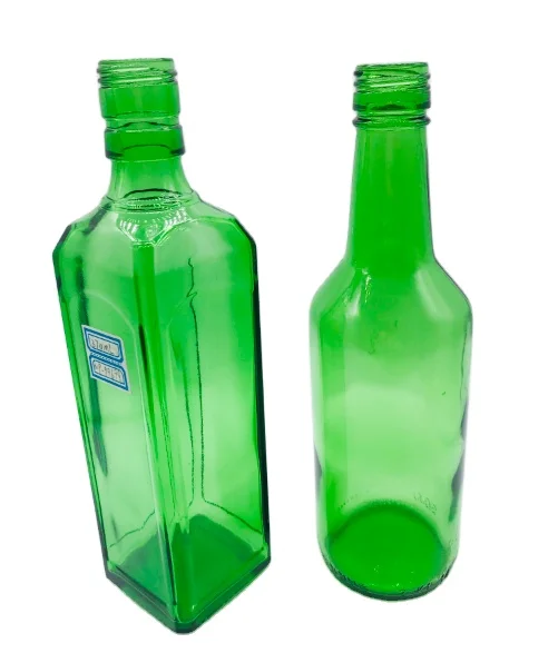 360毫升圆形方形 soju 酒绿色玻璃瓶工厂批发