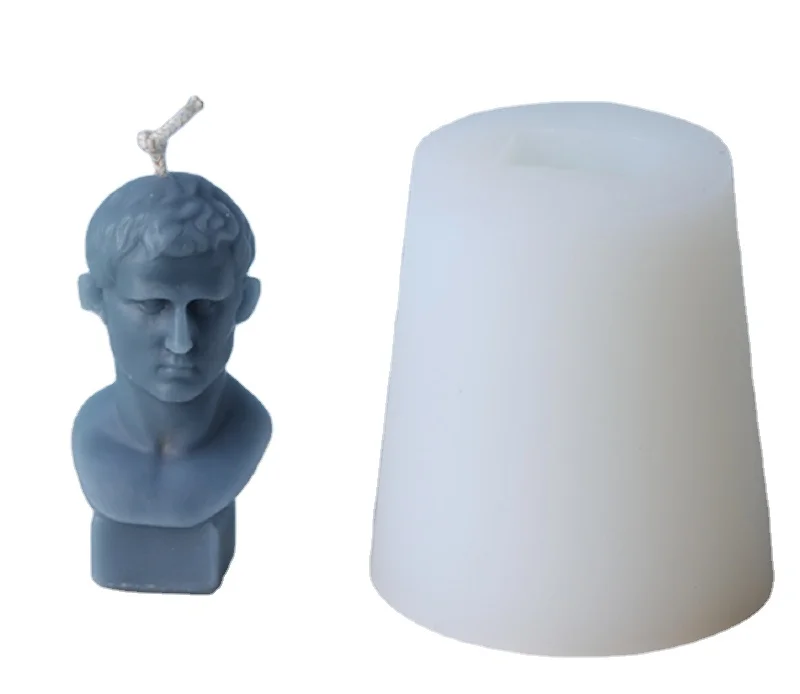 

Fusimai Sculpture Portrait Statue Silicone Candle Mould 3D Agrippa Bust Candle Molds