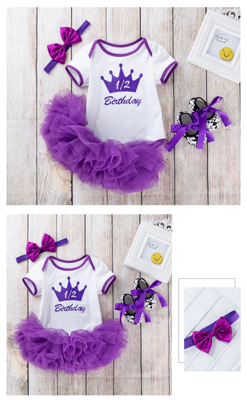 Hot Sale Newborn Baby Girl Birthday Dresses Outfits My First Birthday 1