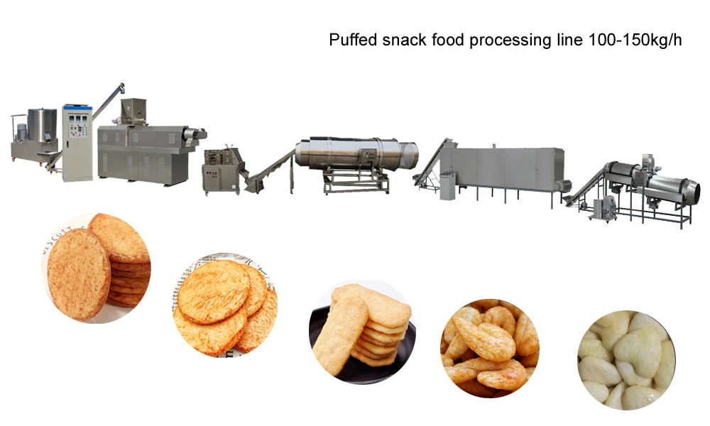 Puffed round cake food production line