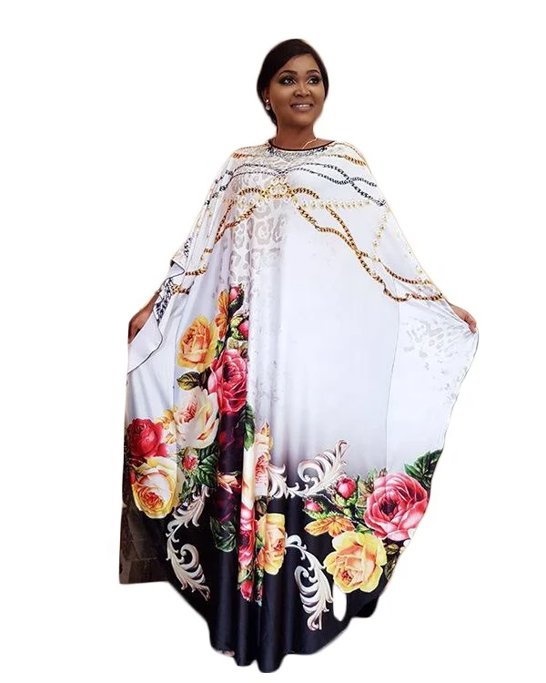 

2021 New African women casual long dress Muslim Chiffon long gown, As showed