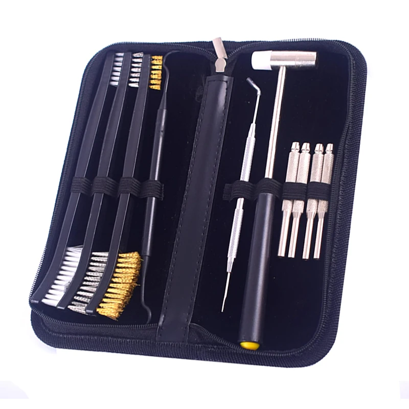 

Hot Selling 10Pcs Rilfe Cleaning Kit Gun Cleaner Tool Brush for Hunting Pistol Gun Rifle Cleaner Tool Accessory, Black