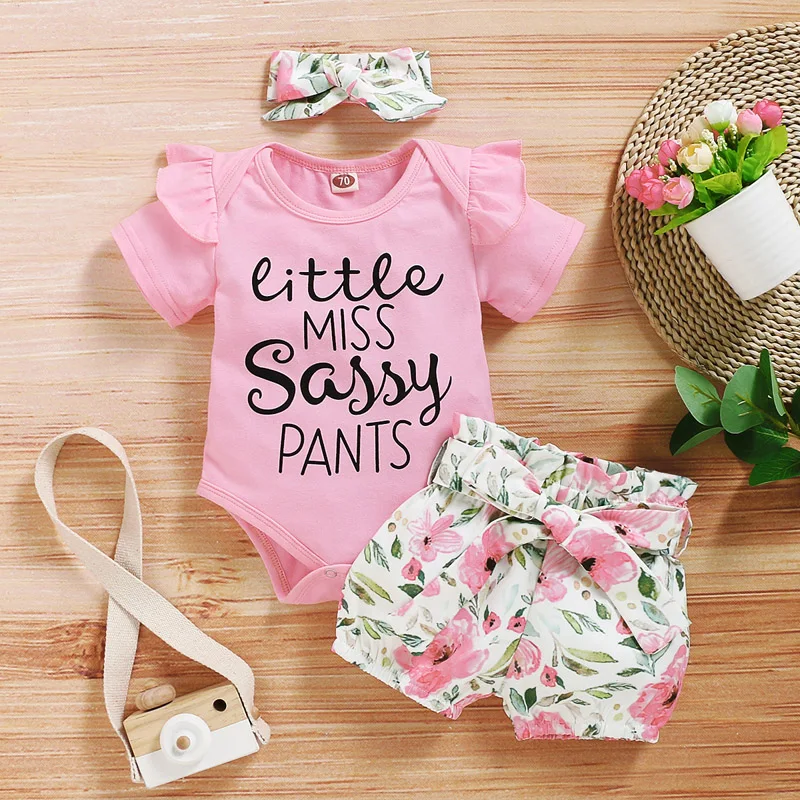 

infant clothing summer clothes suppliers clothing infant infants clothes sets baby Floral Shorts Headband Outfit Set 0 3 18 Mon