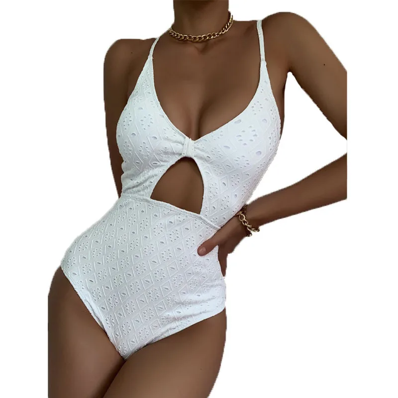 

Hot Sale Lace Beautiful One Piece Swimwear Sexy Beachwear for Women, White
