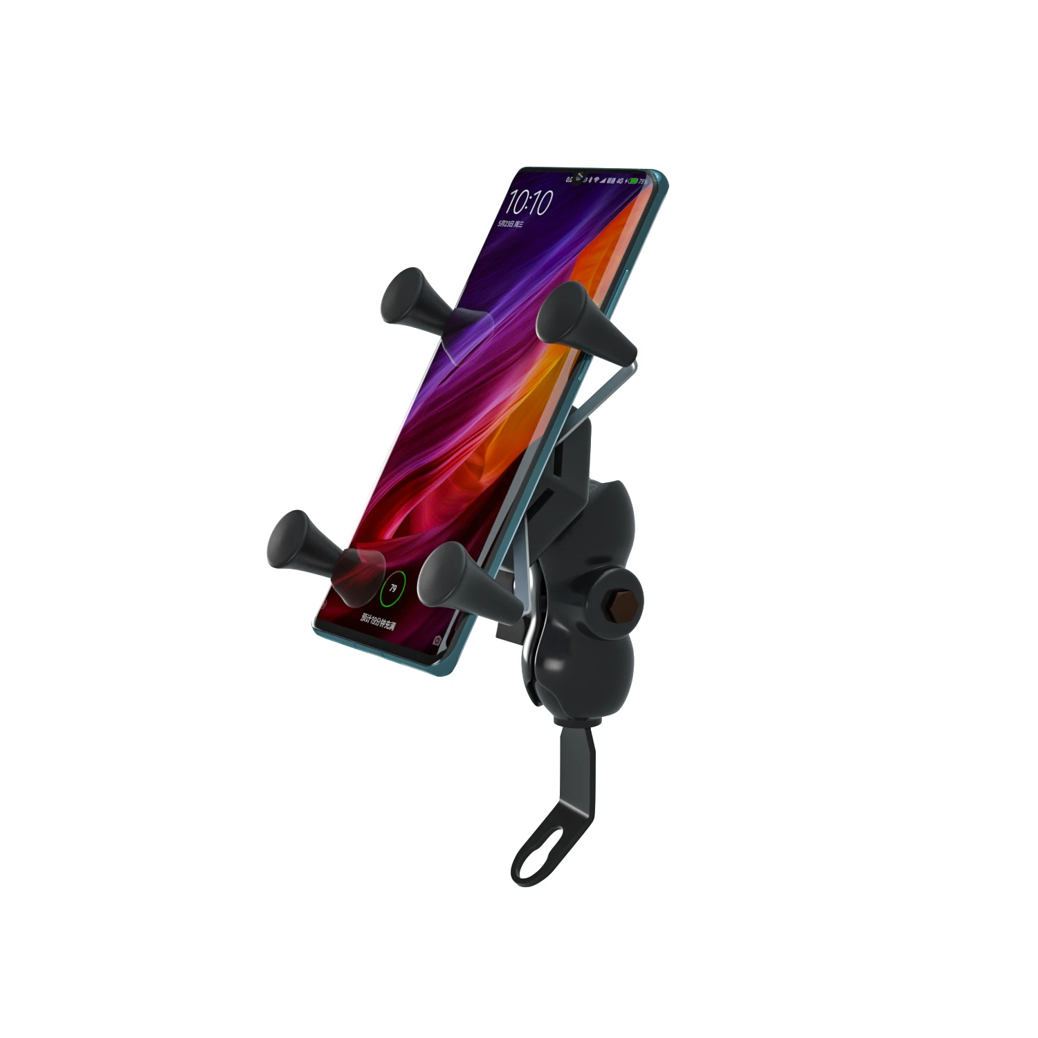 

Bicycle mobile phone holder motorcycle anti-shake Easy to install metal bracket 360 rotation for for 4.0-6.5 inch smartphone, Black
