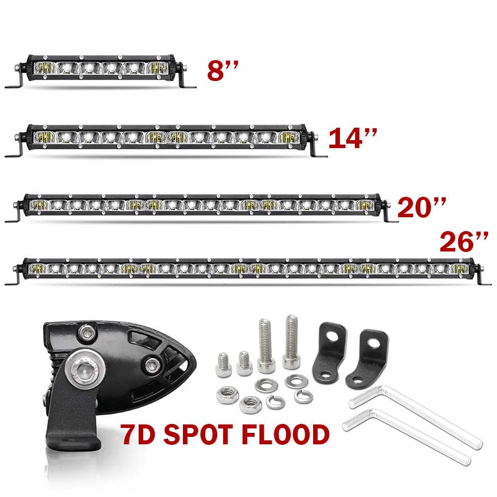 Factory Supply CE ROHS Off Road Driving Light 10 20 30 Inch 4x4 12V Aurora  ATV Super Slim Offroad Led Light Bar for Trucks Cars