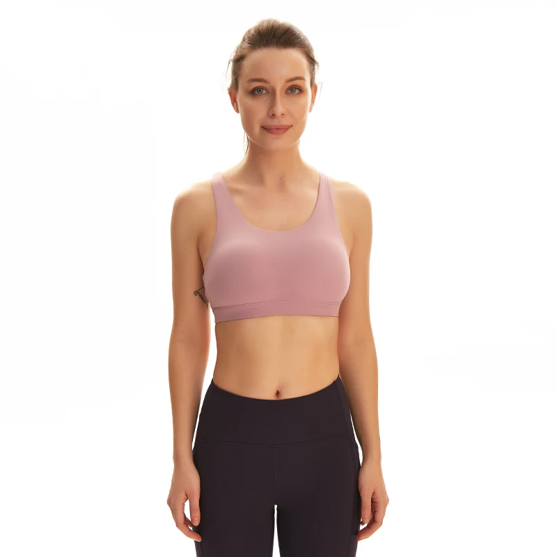 

The New Yoga Bra Mesh Splicing Skin-Friendly Sports Bra Running Fitness Shockproof Rimless Wear