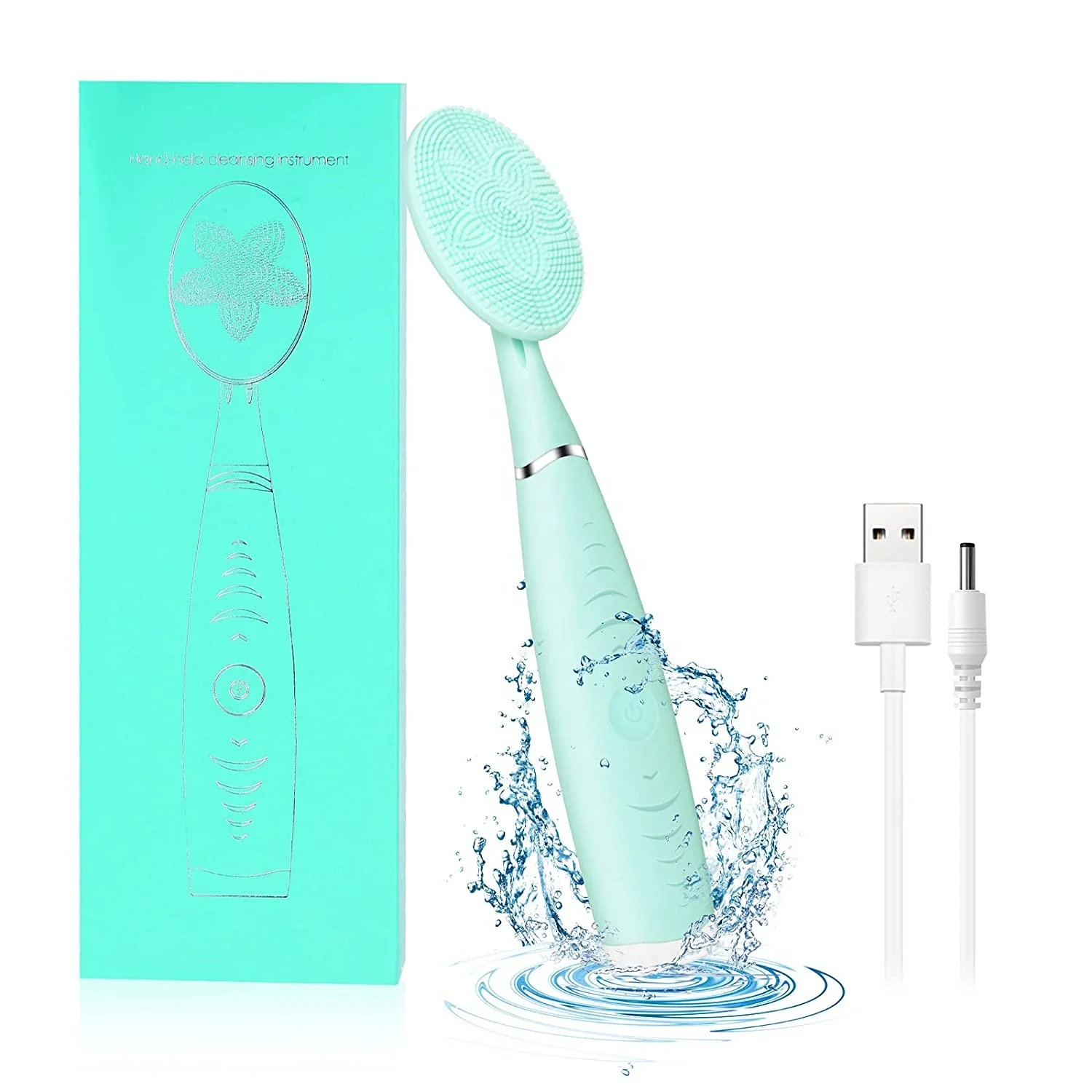 

Dropshipping Shopify Hot Sell Sonic Facial Cleansing Brush Face Deep Cleaning Vibration Skin Care Face Cleanser, Blue+pink