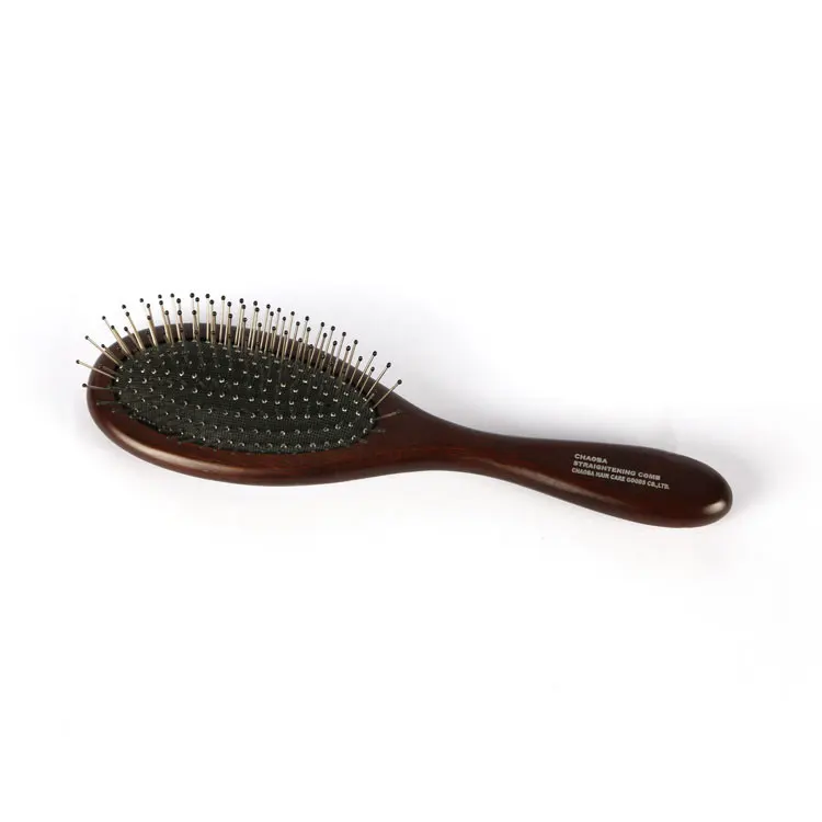 

Chaoba wholesale peach wood smooth styling hair brush wooden round paddle comb