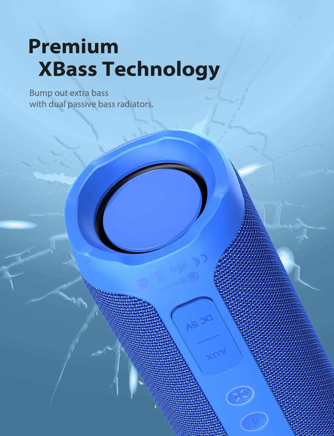 Tribit StormBox Waterproof Speaker Bluetooth Portable Speaker Louder Volume 24W Bold 360 Degree Sound with Super Bass - ANKUX.COM