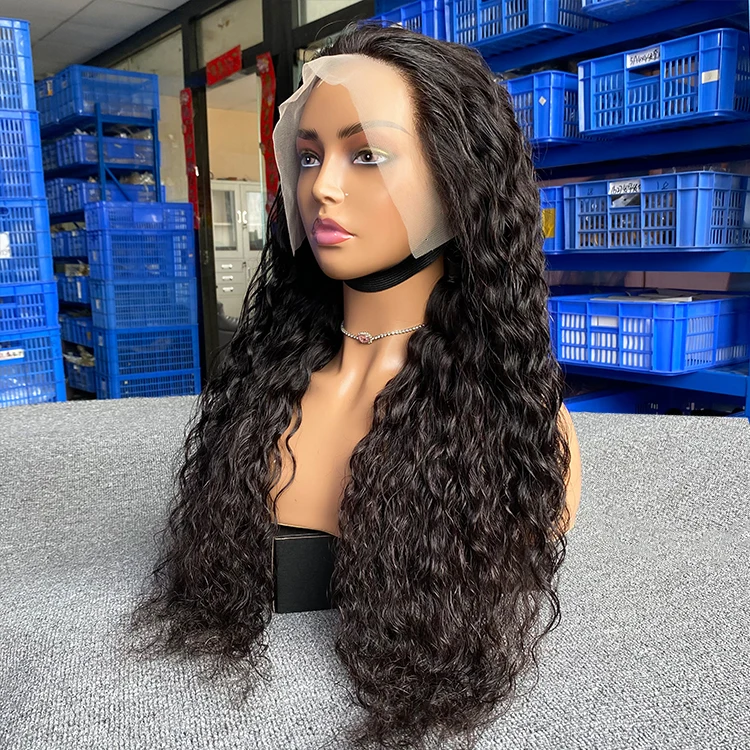 

transparent lace wigs peruvian 13x4 transparent lace frontal wig human hair lace front wigs water wave, Natural colors
